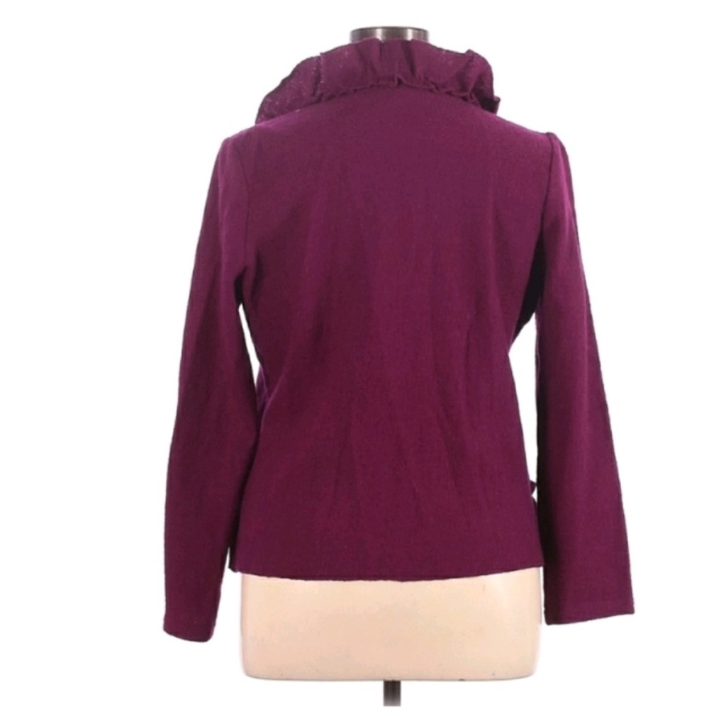 Christopher & Banks Purple Ruffled Wool Cardigan - Picture 2 of 2